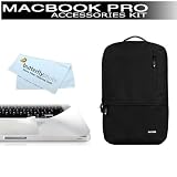 Incase Nylon Campus Pack Backpack (Black) for 15 MacBook Pro (fits: MD311LL/A MD322LL/A MD318LL/A MC723LL/A MC721LL/A MC373LL/A MC372LL/A MC371LL/A) + Moshi PalmGuard Keyboard Protector for MacBook Pro 15 + BONUS ButterflyPhoto Micro Fiber Cleaning Clot