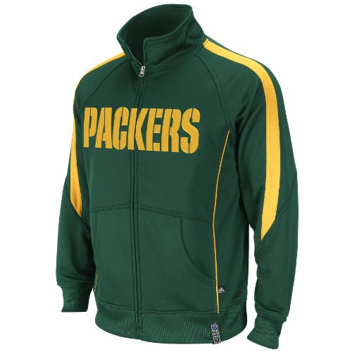 NFL Men's Green Bay Packers Tailgate Time Track Adult Long Sleeve Full Zip Track Jacket (Dark Green/Yellow Gold, Small)