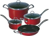 Chantal Copper Fusion 7 Piece Cookware Set, Chili Red