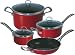Chantal Copper Fusion 7 Piece Cookware Set, Chili Red