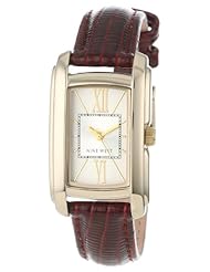 Nine West Womens NW/1336SVRD Gold-Tone Red Strap Watch