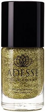 Adesse New YorkOrganic Infused Glitter Nail Lacquer, Fast Drying, Chip Resistant Polish, Ultra Long Wear for a Glitter Perfect Manicure, Vegan, Cruelty Free, Paraben Free- 11ml (Limoncello)