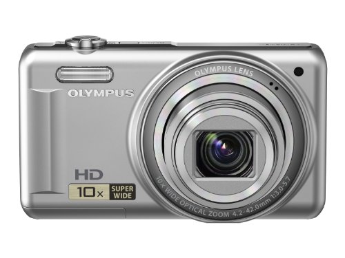 Olympus VR-310 Digitalkamera (14 Megapixel, 10-fach opt. Zoom, 7,6 cm (3 Zoll) Display, bildstabilisiert) silber