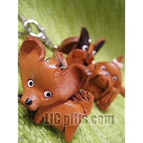 * CHIHUAHUA * Dog Leather Japanese Cell Phone Charms VANCA Craft Petit Mini Mascot