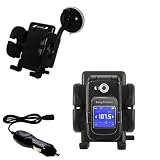 Sony Ericsson z710c Flexible Auto Windshield Holder with Car Charger - Uses Gomadic TipExchange