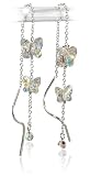 Brilliant 8 & 6mm Clear AB Butterfly Swarovski Crystal, Dangle Earring Threader Sterling Silver (3039)