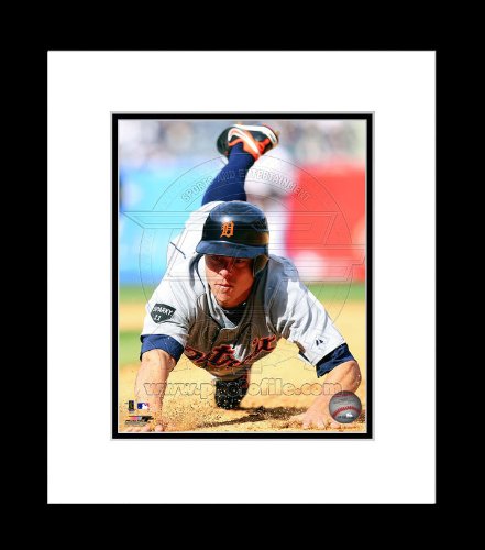 Detroit Tigers Brandon Inge 2011 Sliding Action Framed Picture 8x10