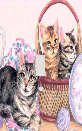 Cats in the Basket Decorative Switchplate Cover