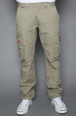 LRG The Up In Smoke True Straight Fit Cago Pants in British Khaki - Pants for Men