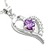SJS Collection Forever in My Heart Sterling Silver Pendant Necklace w/ 9 AAA Cubic Zirconia Diamonds. 18
