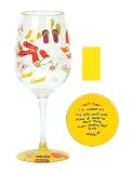 Cr Gibson Lolita Love My Party of Two, Flip Flop 16-Ounce Acrylic Wine Glasses, Set of 2