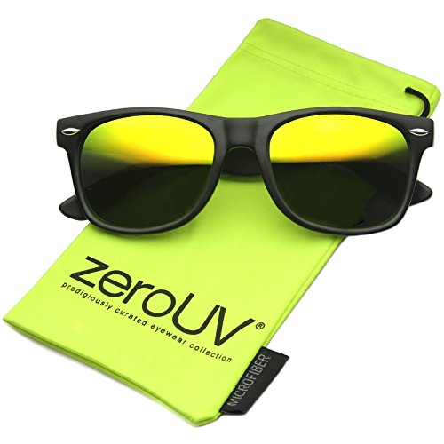 Zerouv zv-8025-10 retro matte black horned rim flash co…