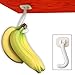 Gadjit Banana Hook Hanger - Ripen Naturally with Under Cabinet Banana Hanger/Holder. Self-Stick and Adheres (White)
