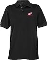 Detroit Red Wings Black Classic Pique Stainguard Polo Shirt
