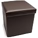 Homz Square-Shaped Faux-Leather Storage Ottoman