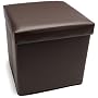 Homz 5810001 Square-Shaped Faux-Leather Storage Ottoman