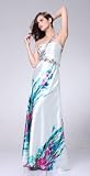 2102 PRINT SATIN FLORAL RHINESTONE ONE SHOULDER LONG GOWN