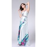 2102 PRINT SATIN FLORAL RHINESTONE ONE SHOULDER LONG GOWN