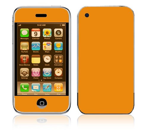 Orange Skin Cover Skin Design Decal Skin Sticker for Apple 2G iPhone (1st Gen)