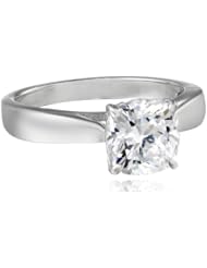 Charles Winston, Cushion Cut Cubic Zirconia Solitaire Ring 2cttw