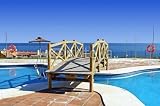 Wallmonkeys Peel and Stick Wall Decals - Wooden Bridge over Swimming Pool in Spanish Urbanisation - 36 Wallmonkeys Peel and Stick Wall Decals - Wooden Bridge over Swimming Pool in Spanish Urbanisation - 36