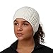 TrailHeads Ponytail Hat | Cable Knit Winter Beanie for Women - Wintry White