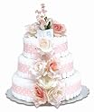 Bloomers Baby Diaper Cake Classic Pink Roses 3-Tier