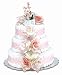 Bloomers Baby Diaper Cake Classic Pink Roses 3-Tier
