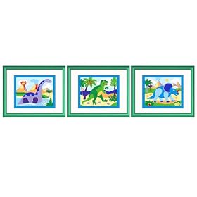 Dinosaurland Set of 3 Framed Prints by Olive Kids