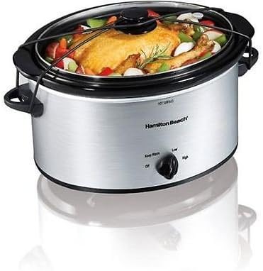 Hamilton Beach 5-Quart Portable Slow Cooker Silver Crockpot Manual - CFP