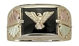 Black Hills Gold Men's 10K Onyx Eagle Ring