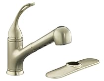 Hot Sale KOHLER K-15160-L-BN Coralais Single Control Pullout Spray Kitchen Sink Faucet, Vibrant Brushed Nickel