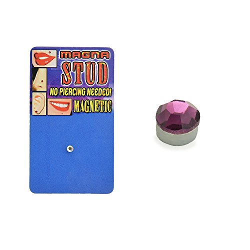 Magnetic Monroe Labret Nose Ear Stud Ring 3mm Amethyst Purple stone