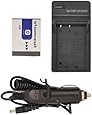 Battery + Charger for Sony CyberShot DSC-T2 DSC-T200 DSC-T300 DSC-T500 DSC-T70 DSC-T700 DSC-T90 DSC-T900 InfoLithium Type D NP-FD1 NP-BD1 NPFD1 NPBD1 + Car Plug