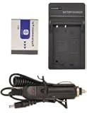 Battery + Charger for Sony CyberShot DSC-T2 DSC-T200 DSC-T300 DSC-T500 DSC-T70 DSC-T700 DSC-T90 DSC-T900 InfoLithium Type D NP-FD1 NP-BD1 NPFD1 NPBD1 + Car Plug
