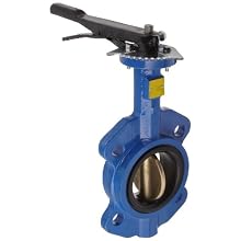 Dixon BBFVW300 Ductile Iron Wafer Style Butterfly Valve with Aluminum Bronze Disc and Buna-N liner, 3" Size, 200 psi Pressure