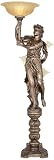 Bronze Maiden Statue Torchiere Floor Lamp