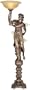 Bronze Maiden Statue Torchiere Floor Lamp