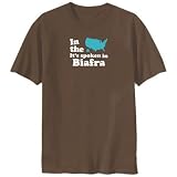 T-SHIRT BROWN   IN THE USA IT IS SPOKEN IN BIAFRA   Large