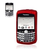 New Fashionable Perfect Fit Polymer Protector Skin Cover Cell Phone Case with Screen Protector for RIM Blackberry Curve 8330 MetroPCS,Sprint,US Cellular,Verizon - RED