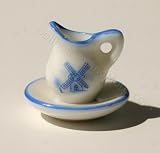 Dollhouse Miniature Delft Design Porcelain Pitcher & Bowl