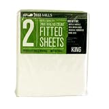 1888 Mills White Fitted Sheets King Size - 2ct