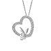 Sterling Silver Playboy Necklace Crystal Pave Open Heart Bunny Logo Rabbit Head Design Authentic Licensed SPBN713