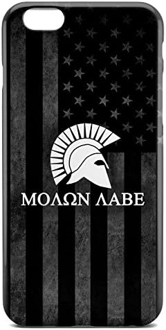 Molon Labe Spartan Logo over Grayscale American Flag - Tough Phone Case - Apple iPhone 6 / 6S