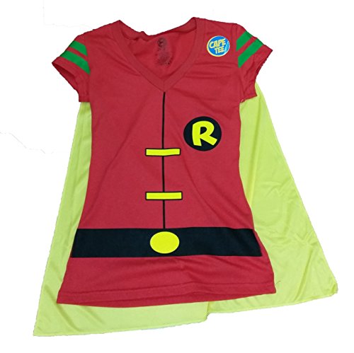 DC Comics Robin Batman Costume Licensed Graphic T-Shirt w/ Cape - X-Large
