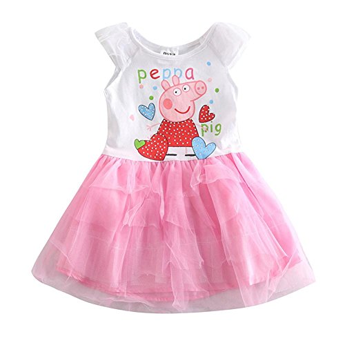 Coralup Little Girls Cotton Casual Dress(18M-6Y)