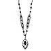 Black-Plated Red Crystal Oval Drop 16'' title=