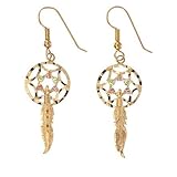 Beautiful Yellow-gold Black Hills Gold Dream Catcher dangle-earrings