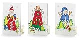 Santa Angel and Snowman Candleholder