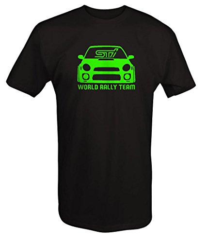 LIME-Subaru STI WRX World Rally Team Racing Bug Eye T shirt - Xlarge